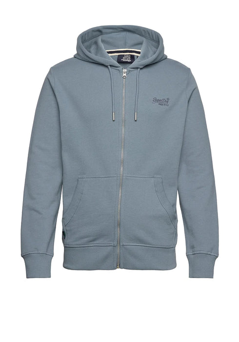 Superdry Essential Logo Zip Hoodie Blue